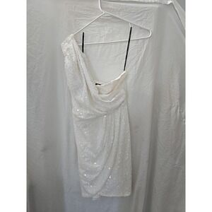 Marciano Halima Sequin One Shoulder Cocktail New Year's Eve Prom Dress Sz L NWT